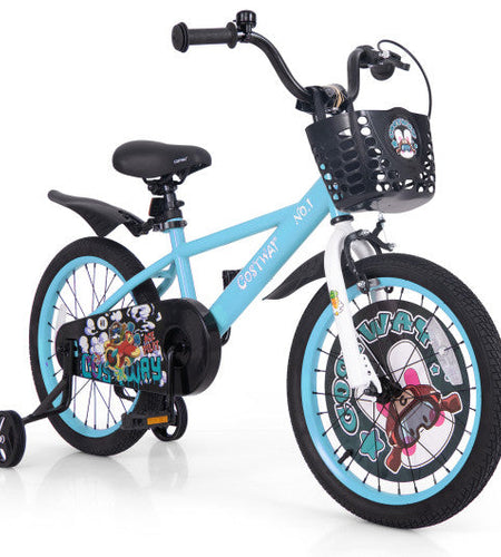 18 Inch Kids Bike with Adjustable Handlebar and Saddle for 4-8 Years Old-18 inches