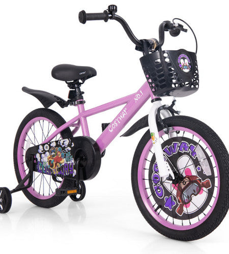 18 Inch Kids Bike for 4-8 Years Old Sport Bicycle with Adjustable Handlebar and Saddle-18 inches