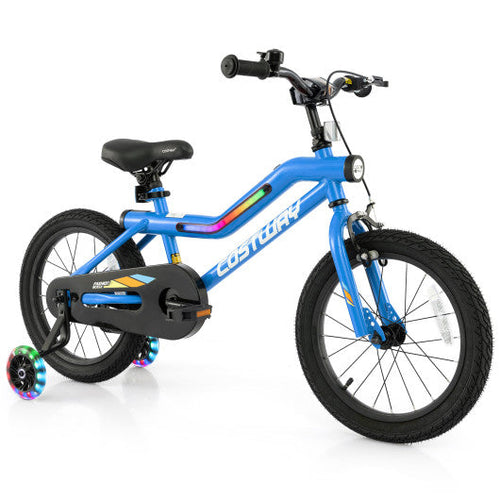 Load image into Gallery viewer, 16 Inch Kids Bike LED Lighted Adjustable with Training Wheels for 4-7 Years Old Kids-16 inches
