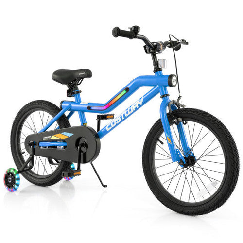 Load image into Gallery viewer, 18 Inch Kids Bike LED Lighted Adjustable with Training Wheels for 4-8 Years Old Kids-18 inches
