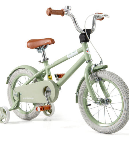 Kids Bike with Adjustable Handlebar and Saddle Green-14 Inches