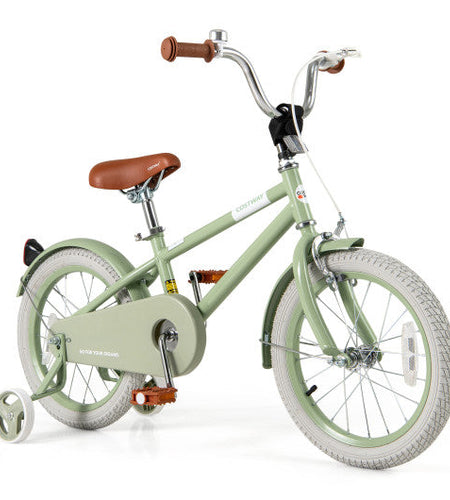 Kids Bike with Adjustable Handlebar and Saddle Green-16 Inches