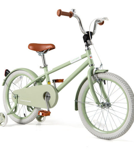 Kids Bike with Adjustable Handlebar and Saddle Green-18 Inches