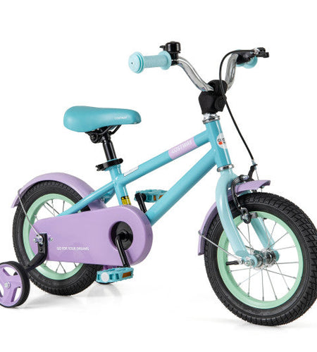 Kids Bike with Adjustable Handlebar and Saddle Purple-12 Inches