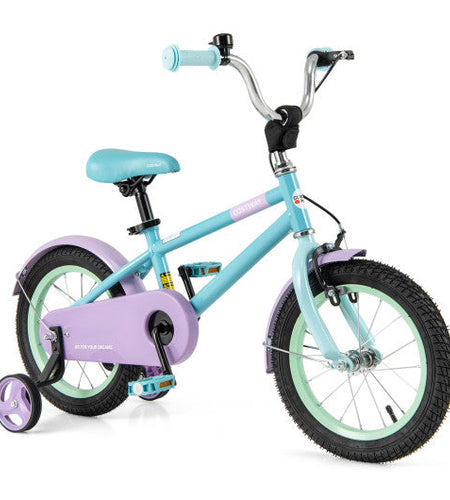 Kids Bike with Adjustable Handlebar and Saddle Purple-14 Inches