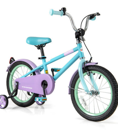Kids Bike with Adjustable Handlebar and Saddle Purple-16 Inches