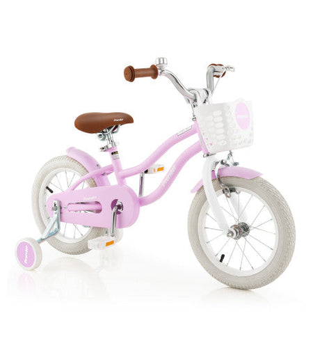 14 Inch Kid's Bike with Removable Training Wheels and Basket-Purple