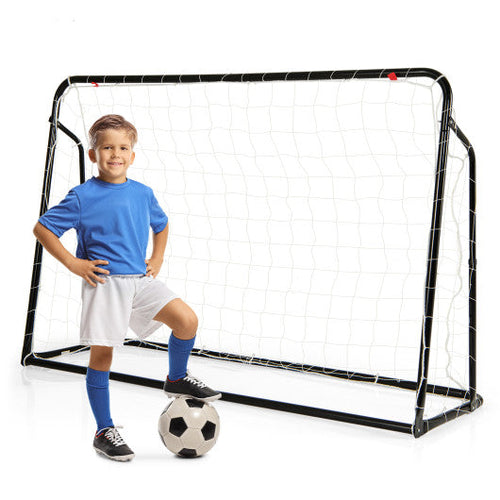 Load image into Gallery viewer, 2-in-1 Kids Soccer Rebounder and Soccer Goal with Adjustable Height-Black
