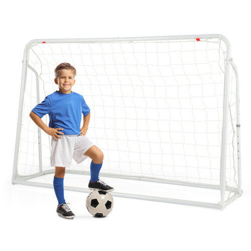 Load image into Gallery viewer, 2-in-1 Kids Soccer Rebounder and Soccer Goal with Adjustable Height-White
