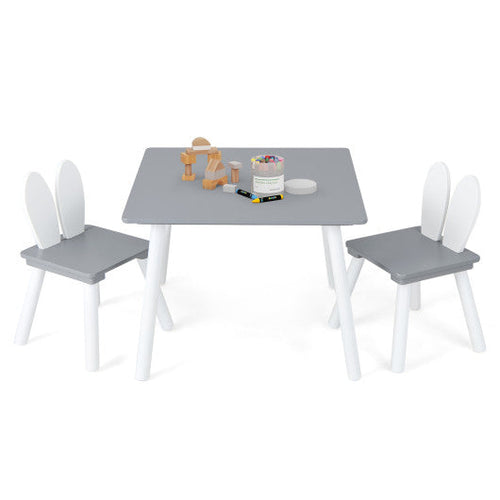 Load image into Gallery viewer, 3 Pieces Kids Table and Chairs Set for Arts Crafts Snack Time-Gray
