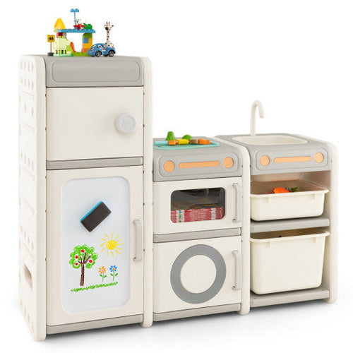 Load image into Gallery viewer, Multipurpose Toy Chest and Bookshelf with Magnetic Whiteboard-Gray
