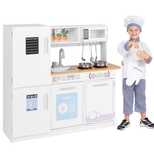 Load image into Gallery viewer, Toddler Pretend Play Kitchen Toy with Stove for 3+ Boys and Girls-White

