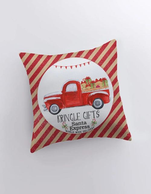 Load image into Gallery viewer, Kringle Gifts | Red Christmas Truck | Pillow Cover | Christmas Decor | Throw Pillow | Home Decor | Primitive Decor | Primitive Christmas Decor by UniikPillows
