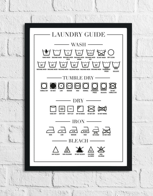 Load image into Gallery viewer, Laundry Guide 2 Simple Wall Home Decor Print by WinsterCreations™ Official Store
