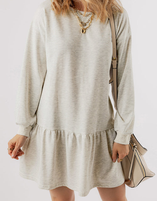 Load image into Gallery viewer, Charlee Puff Sleeve Ruffle Hem Mini Dress by Threaded Pear

