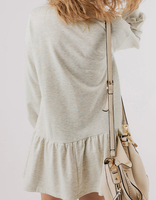 Load image into Gallery viewer, Charlee Puff Sleeve Ruffle Hem Mini Dress by Threaded Pear
