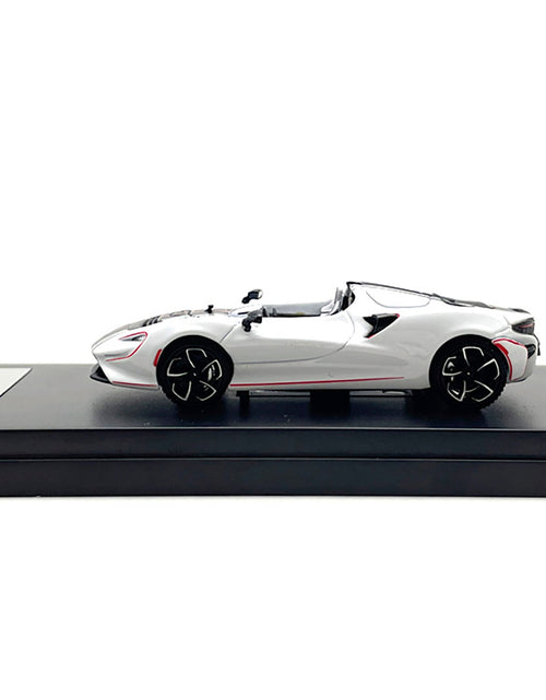 Load image into Gallery viewer, McLaren Elva Convertible White with Carbon and Red Stripes 1/64 Diecast Model Car by LCD Models
