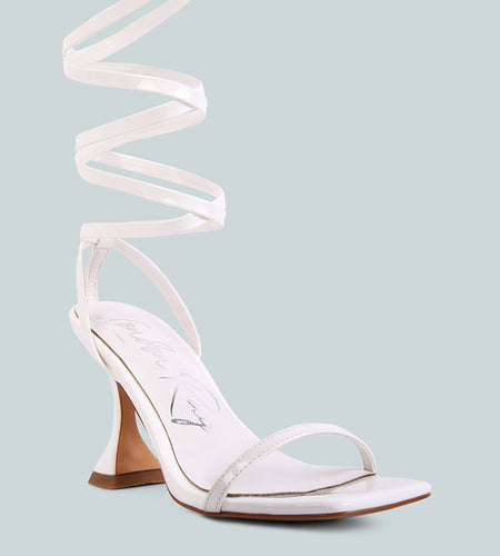lewk strappy tie up spool heel sandals by London Rag