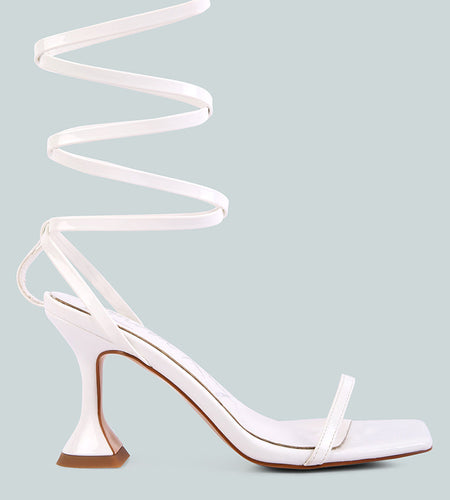 lewk strappy tie up spool heel sandals by London Rag