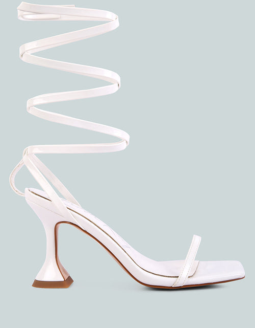 Load image into Gallery viewer, lewk strappy tie up spool heel sandals by London Rag
