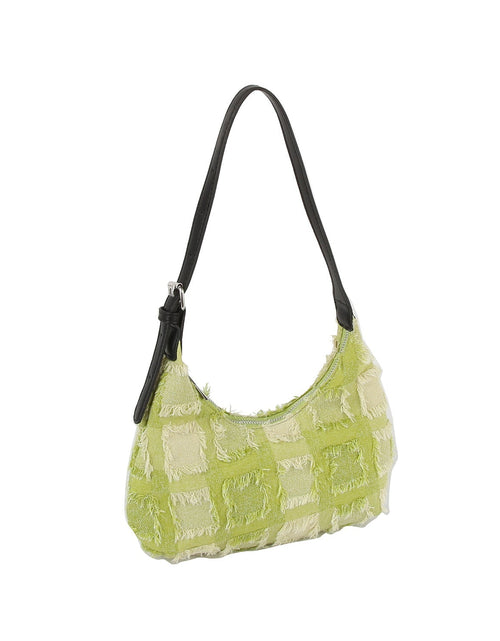 Load image into Gallery viewer, Distressed checkered pattern shoudler bag by Handbag Factory
