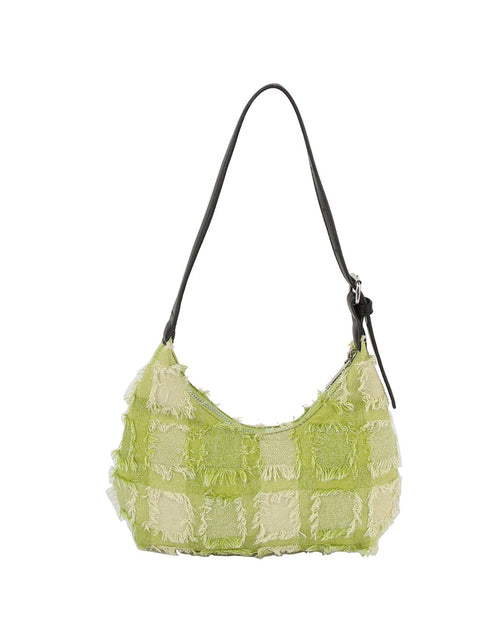 Load image into Gallery viewer, Distressed checkered pattern shoudler bag by Handbag Factory
