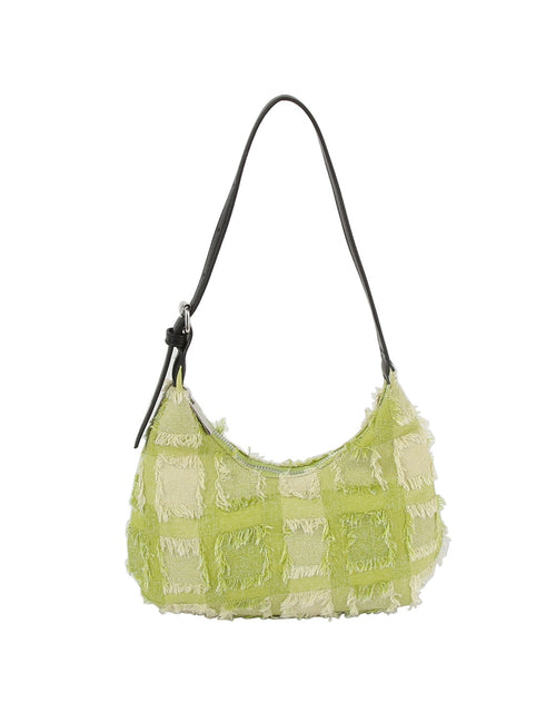 Load image into Gallery viewer, Distressed checkered pattern shoudler bag by Handbag Factory
