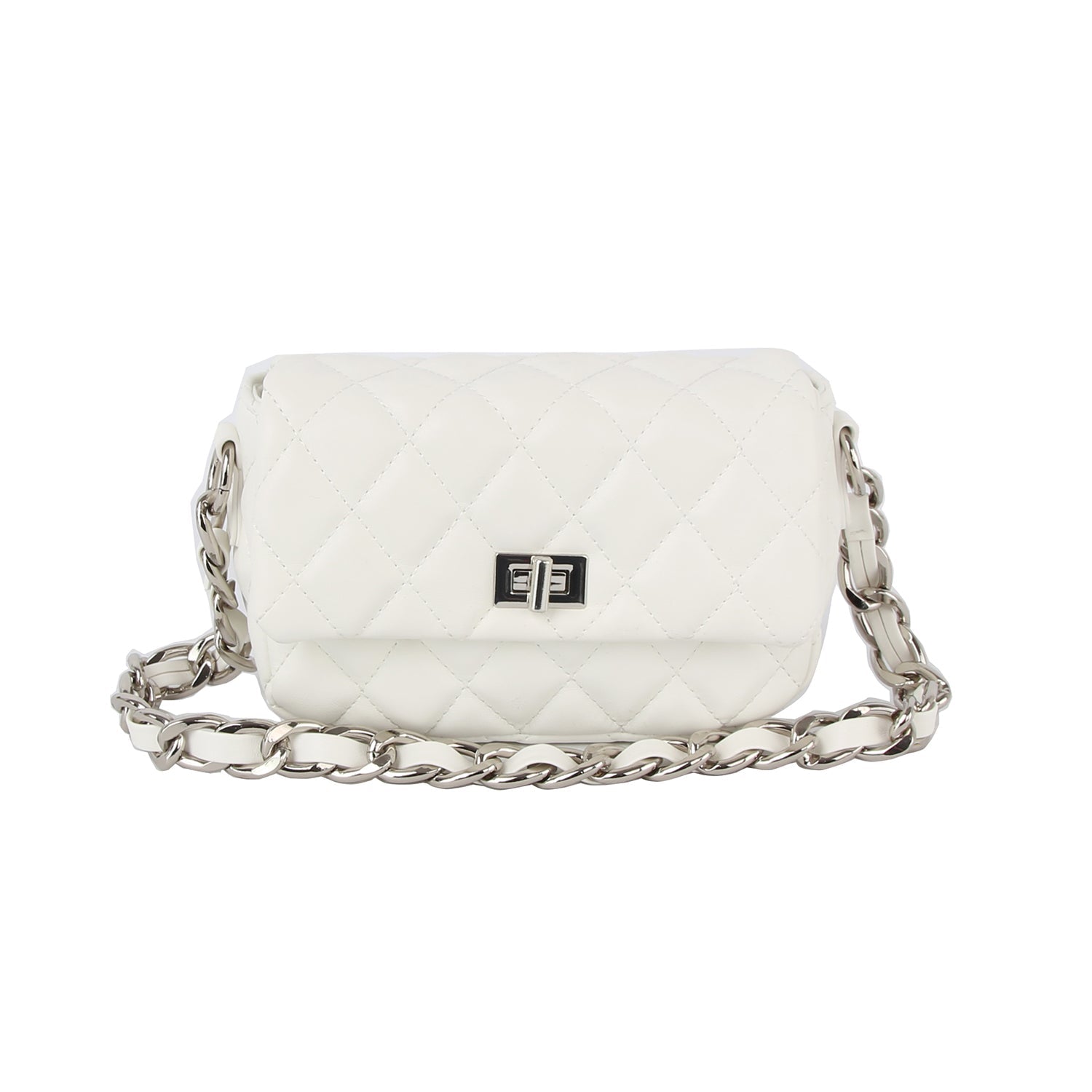Small chain handle soft leather handbag by Handbag Factory