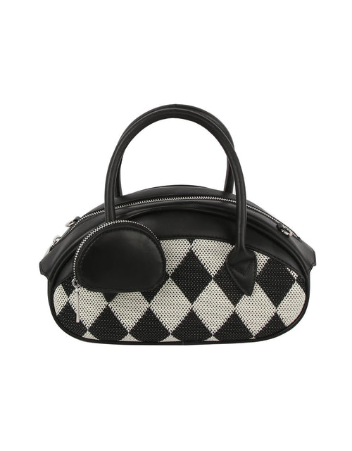Load image into Gallery viewer, Argyle top handle oval petite handbag by Handbag Factory
