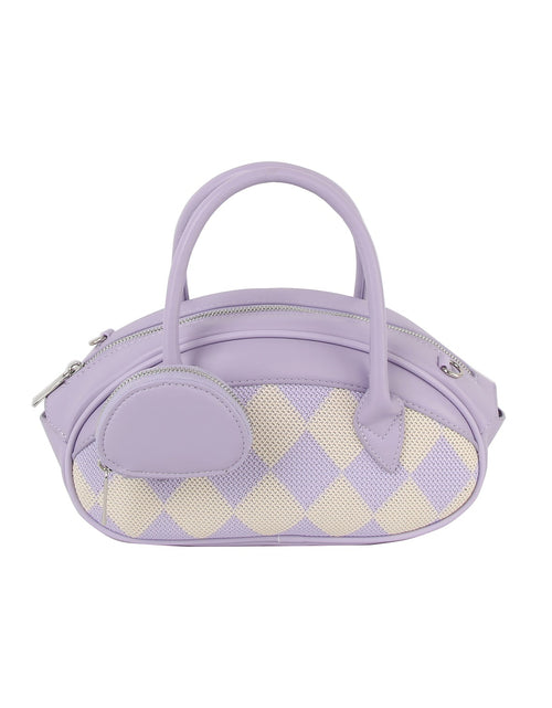 Load image into Gallery viewer, Argyle top handle oval petite handbag by Handbag Factory
