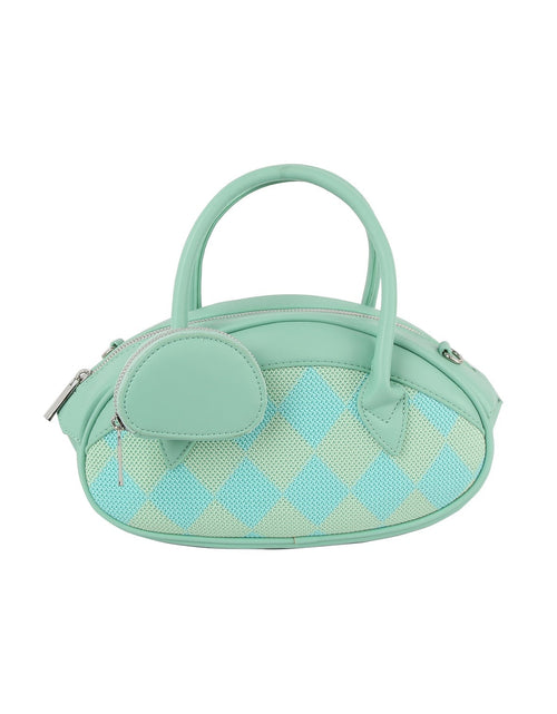 Load image into Gallery viewer, Argyle top handle oval petite handbag by Handbag Factory
