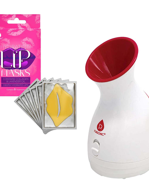 Load image into Gallery viewer, Pursonic Spa-Ready Skincare Bundle: Facial Steamer &amp; Hydrating Lip Masks (Pack of 6) by Pursonic
