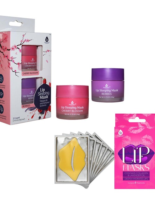 Load image into Gallery viewer, Lip Care Luxe Duo: Hydrating Lip Masks (Pack of 6) &amp; Lip Sleeping Mask 2 Pack by Pursonic
