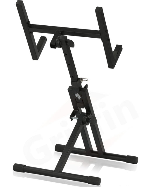 Load image into Gallery viewer, Guitar Combo Amplifier Stand by GRIFFIN - PA Speaker Karaoke Monitor Holder - Low Profile Pro-Audio Amp Tilt Back Mount Stand for Speaker Cabinet by GeekStands.com
