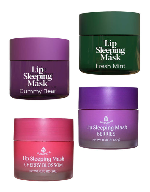 Load image into Gallery viewer, Lip Sleeping Mask Collection Bundle: Cherry Blossom &amp; Berries + Gummy Bear &amp; Fresh Mint by Pursonic

