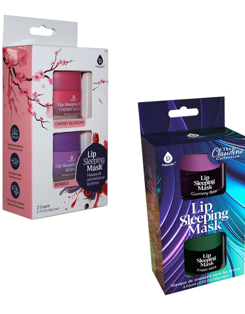Load image into Gallery viewer, Lip Sleeping Mask Collection Bundle: Cherry Blossom &amp; Berries + Gummy Bear &amp; Fresh Mint by Pursonic
