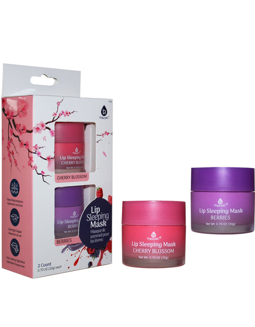 Load image into Gallery viewer, Lip Sleeping Mask 2 Pack- Cherry Blossom &amp; Berries by Pursonic
