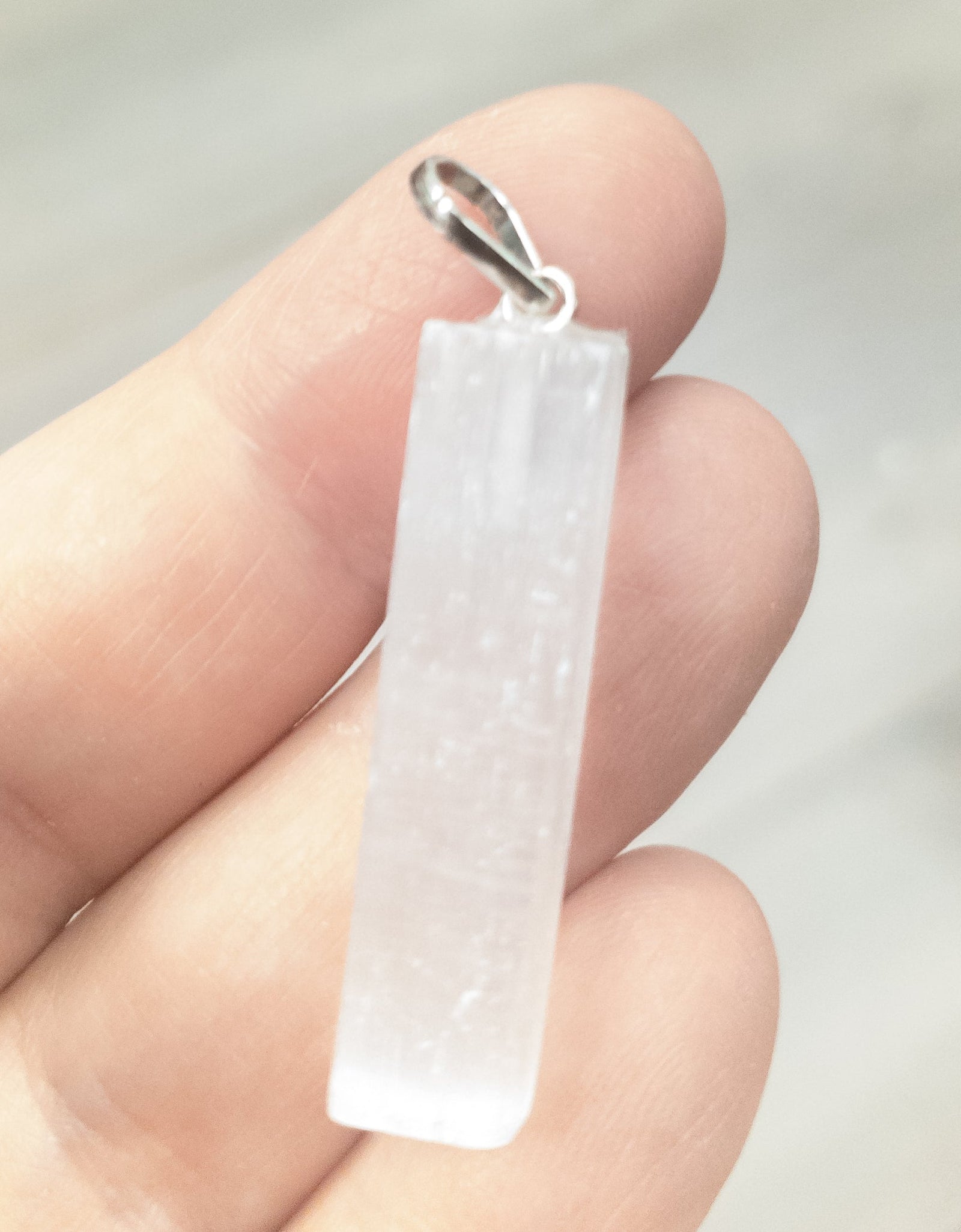 Polished Selenite Pendant by Whyte Quartz