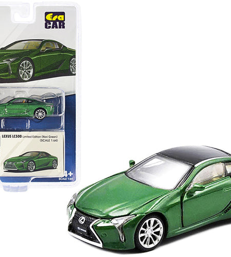 Lexus LC500 Nori Green Metallic with Black Top Limited Edition to 1200 pieces 1/64 Diecast Model Car by Era Car