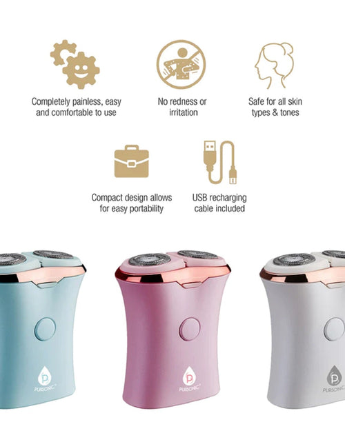 Load image into Gallery viewer, Rechargeable USB Ladies Shaver, Removes Hair Instantly &amp; Pain Free by Pursonic
