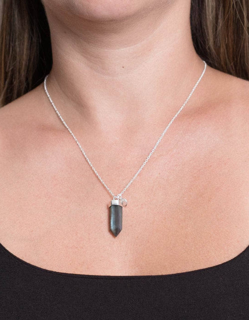 Load image into Gallery viewer, Labradorite Crystal Point Necklace by Tiny Rituals
