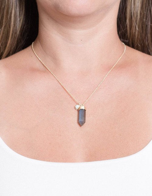 Load image into Gallery viewer, Labradorite Crystal Point Necklace by Tiny Rituals
