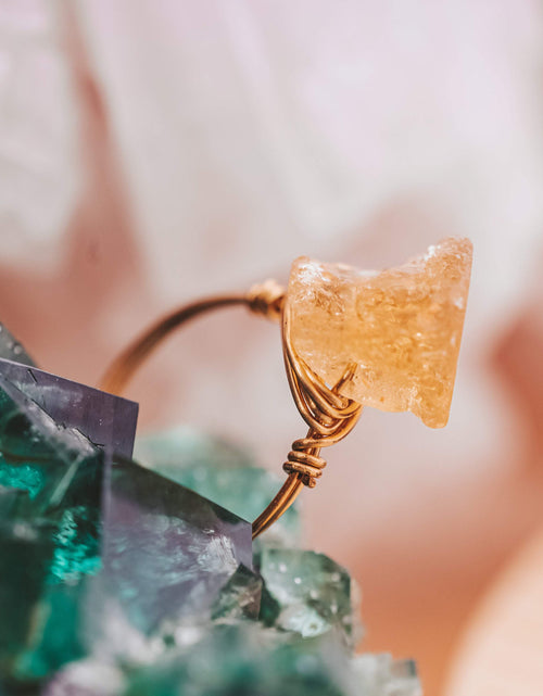 Load image into Gallery viewer, Large Citrine Stone Ring by Salt and Sparkle
