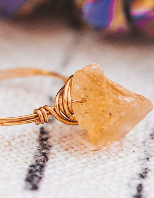 Load image into Gallery viewer, Large Citrine Stone Ring by Salt and Sparkle
