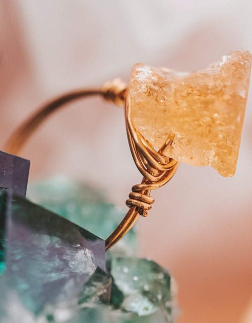 Load image into Gallery viewer, Large Citrine Stone Ring by Salt and Sparkle
