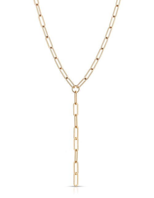 Load image into Gallery viewer, Large Elongated Link Lariat by eklexic jewelry
