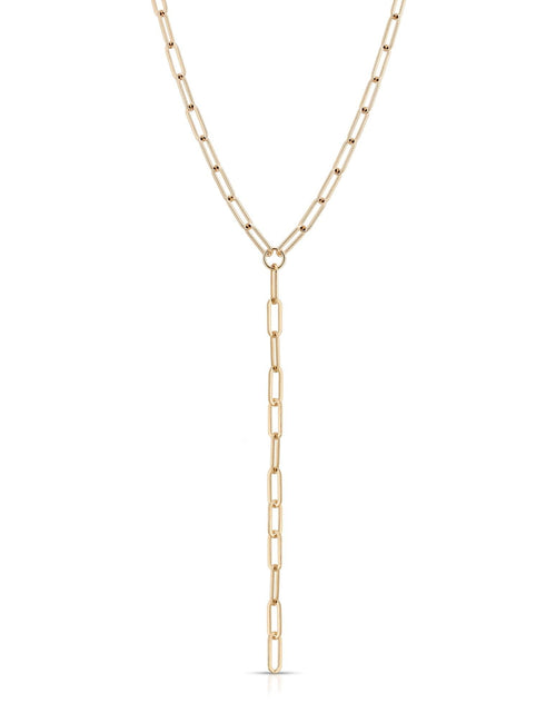 Load image into Gallery viewer, Large Elongated Link Lariat by eklexic jewelry
