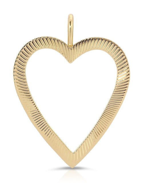 Load image into Gallery viewer, Large Haze Open Heart Pendant by eklexic jewelry
