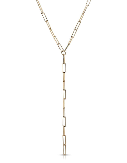 Load image into Gallery viewer, Large Rectangle Link Lariat by eklexic jewelry
