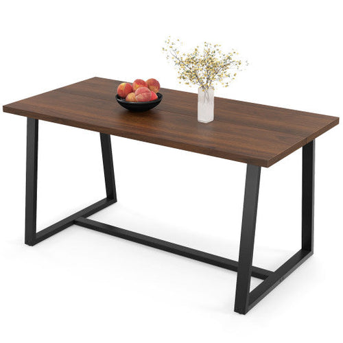 Load image into Gallery viewer, Large Dining Table with Heavy-duty Metal Frame and Anti-slip Foot Pads-Coffee
